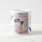 Frohe Muttertags-Schmetterling-Tasse Jumbo-Tasse (Vorderseite)