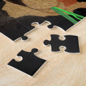 Frohe Muttertags-Welpen-Blumenstrauß Puzzle (Seite)