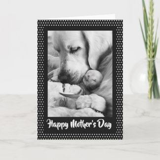 Frohe Muttertagskarte mit Golden Retriever Welpen Dankeskarte