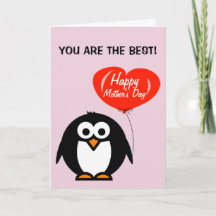 Frohe Muttertagskarte mit süßem Pinguin Karte