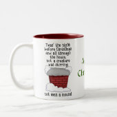 Frohe Nacht vor Weihnachten Maus Zwei-Tone-Kaffee Zweifarbige Tasse (Links)