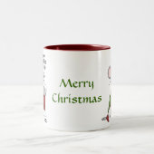 Frohe Nacht vor Weihnachten Maus Zwei-Tone-Kaffee Zweifarbige Tasse (Mittel)