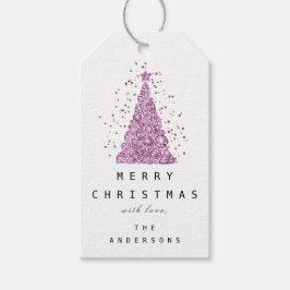 Frohe Namen Holiday Pink Diamond Weihnachtsbaum Geschenkanhänger