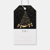 Frohe Namen Weihnachtsbaum Foto Black Geschenkanhänger (Rückseite)