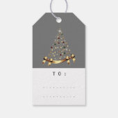 Frohe Namen Weihnachtsbaum Geschenk grau Geschenkanhänger (Rückseite)