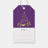 Frohe Namen Weihnachtsbaum Geschenk Lila Geschenkanhänger (Rückseite)