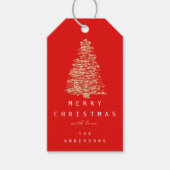 Frohe Namen Weihnachtsbaum Red Copper Geschenkanhänger (Vorderseite)