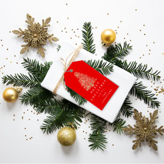 Frohe Namen Weihnachtsbaum Red Copper Geschenkanhänger