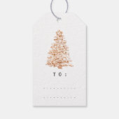 Frohe Namen Weihnachtsbaum Rose Gold Geschenkanhänger (Rückseite)