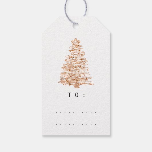 Frohe Namen Weihnachtsbaum Rose Gold Geschenkanhänger (Rückseite)