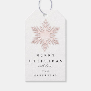 Frohe Namen Weihnachtsbaum Rose Schnee Geschenkanhänger