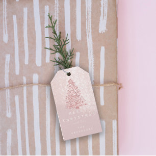 Frohe Namen Weihnachtsbaum Rose Schnee Geschenkanhänger