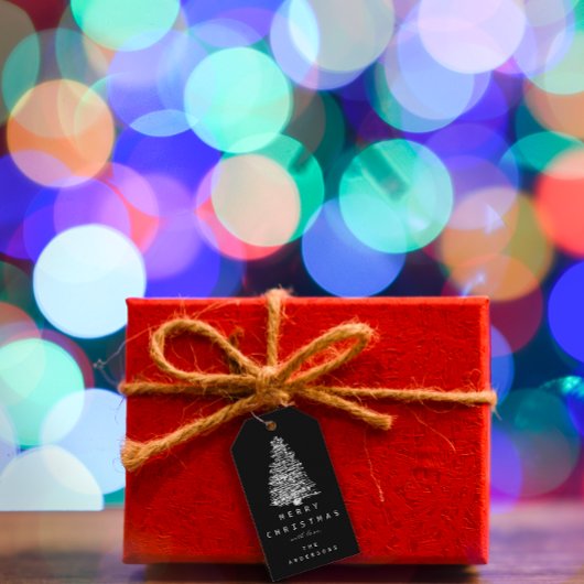 Frohe Namen Weihnachtsbaum Silver Gray Geschenkanhänger