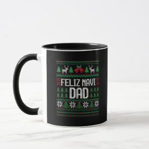 Frohe Navi Papa Lustiger hässlicher Pullover Weihn Tasse