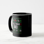 Frohe Navi Papa Lustiger hässlicher Pullover Weihn Tasse (Vorderseite Links)