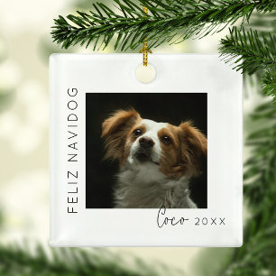 Frohe Navidog Haustier-Foto-Weihnachtsbaum Ornament Aus Metall