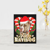 Frohe Navidog Tbull Mit Santa Claus Hut Ttie Chri Karte (Gelbe Blume)