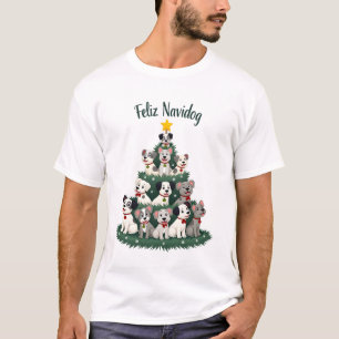 Frohe Navidog Weihnachten Hund T-Shirt, Lustig Süß T-Shirt