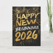 Frohe neue Anfänge 2026 Karte (Vorderseite)