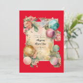 frohe neue Jahr 2024 Einladungskarten (Stehend Vorderseite)