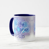 frohe neue Jahr 2025 Kaffee-Tasse Tasse (Vorderseite Links)