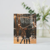 frohe neue Jahr Weiße Handschrift mr&mrs Foto Postkarte (Stehend Vorderseite)