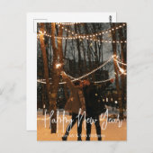 frohe neue Jahr Weiße Handschrift mr&mrs Foto Postkarte (Vorne/Hinten)