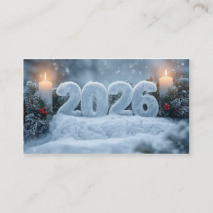 Frohe Neujahr 2026 frostige elegante Visitenkarte