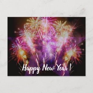 Frohe Neujahrs-Feuerwerkspostkarte Feiertagspostkarte