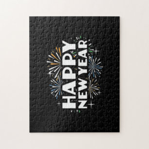 Frohe Neujahrsfeuerwerke Lustiges Silvester NYE E Puzzle