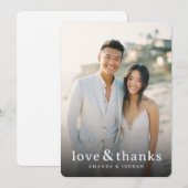 Frohe Neutrale Elegante Foto Dankeskarte (Vorne/Hinten)