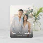 Frohe Neutrale Elegante Foto Dankeskarte (Stehend Vorderseite)