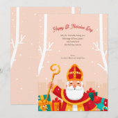 Frohe Nikolaus-Grüße Karte (Vorne/Hinten)