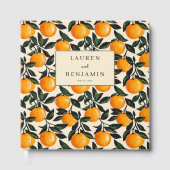 Frohe Orange Digitale Illustration Gästebuch (Vorderseite)