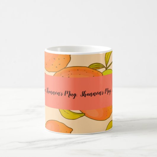 Frohe Orange Lemon Frucht Kaffeetasse (Mittel)
