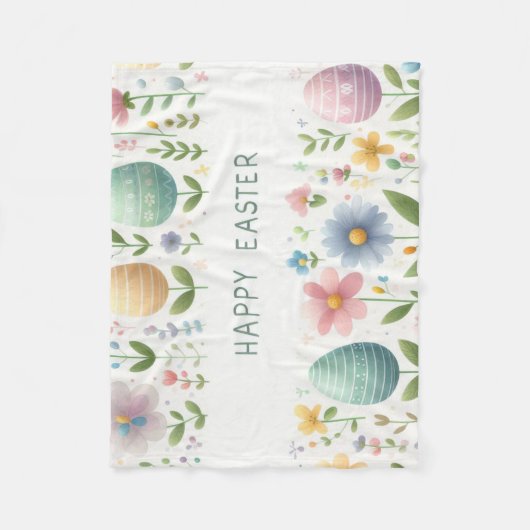 Frohe Osterblüten Fleecedecke (Vorderseite)