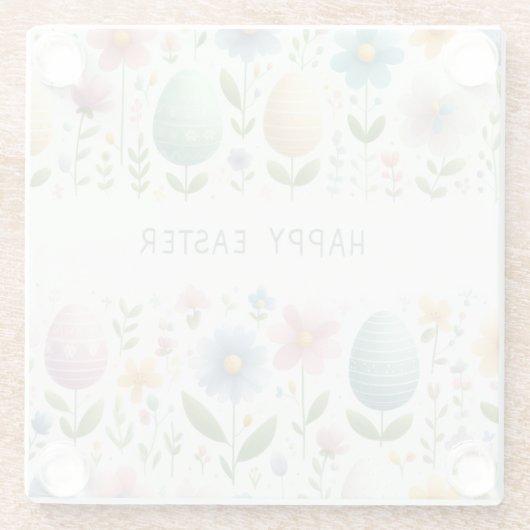 Frohe Osterblüten Glasuntersetzer (Rückseite)