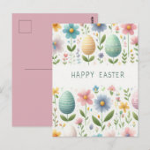 Frohe Osterblüten Postkarte (Vorne/Hinten)