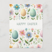 Frohe Osterblüten Postkarte (Vorderseite)