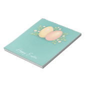 Frohe Ostereier in weichem Blau Notizblock (Rotiert)