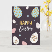 Frohe Ostereier-Musterkarte Karte (Gelbe Blume)