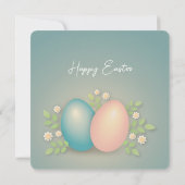 Frohe Ostereier und Blume Dankeskarte (Rückseite)