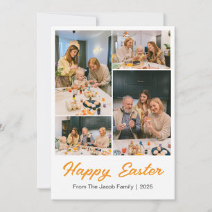 Frohe Osterfamilie, Osterkollage mit vier Fotos Feiertagskarte