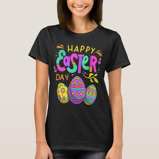 Frohe Osterfeier mit Eiern Ostern T-Shirt (Vorderseite)