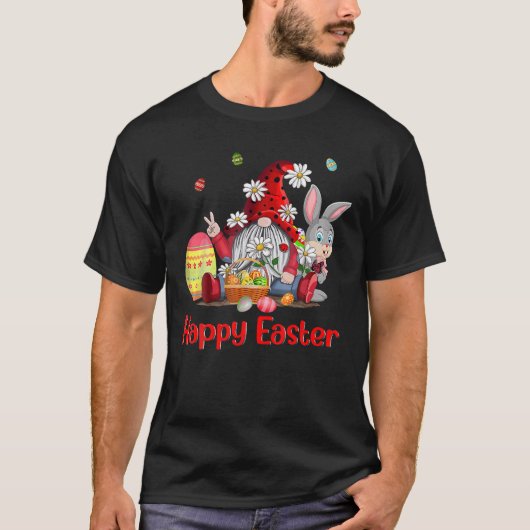 Frohe Osterfeiertage Gnome mit sonniger Ostereier  T-Shirt (Vorderseite)