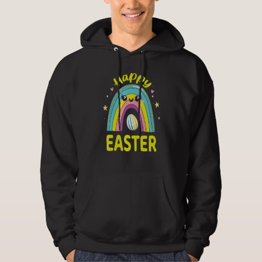 Frohe Osterfeiertage Regenbogen für Mädchen Frauen Hoodie (Vorderseite)