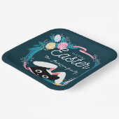 Frohe Osterfeige, Schwarze Katze mit sonnigen Ohre Pappteller (Gewinkelt)