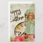 frohe Osterfrau Briefpapier (Vorne/Hinten)