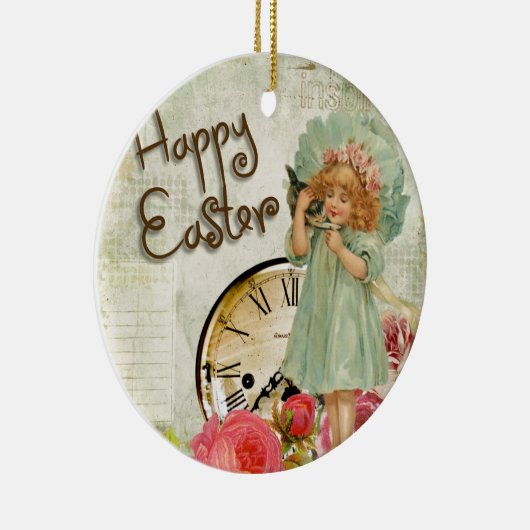 frohe Osterfrau Keramik Ornament (Rechts)