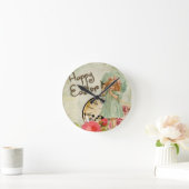 frohe Osterfrau Runde Wanduhr (Zuhause)